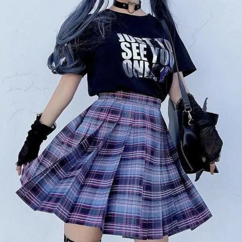 Electric Plaid Skirt (17 Colors)
