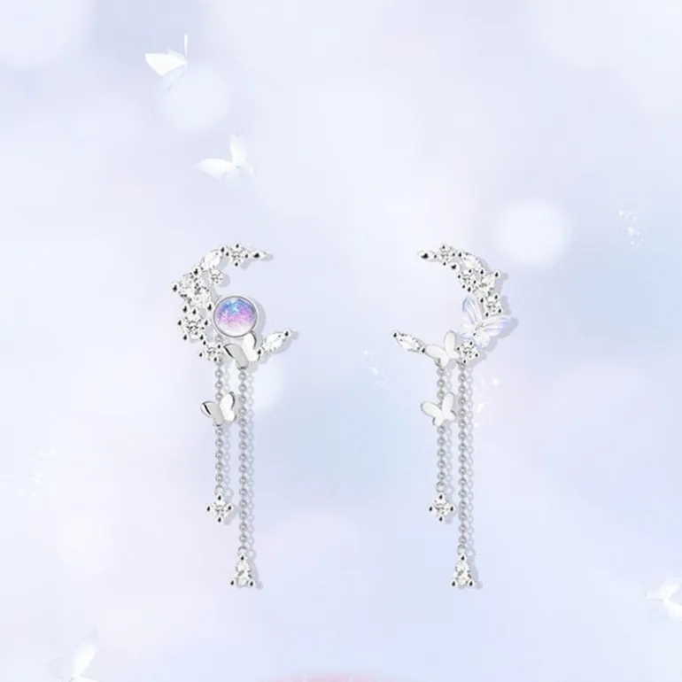 Ethereal Moon Dangle Earrings