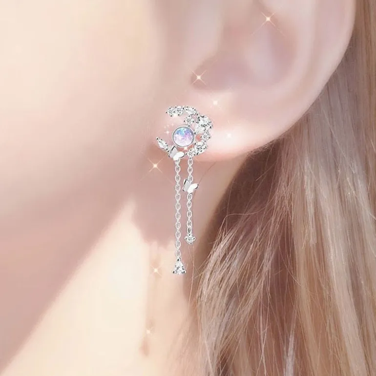 Ethereal Moon Dangle Earrings
