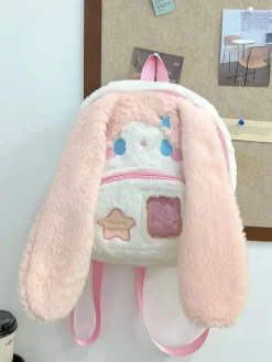 Floppy Bunny Ear Plush Book Bag