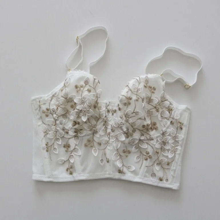 Floral Embroidered Bustier