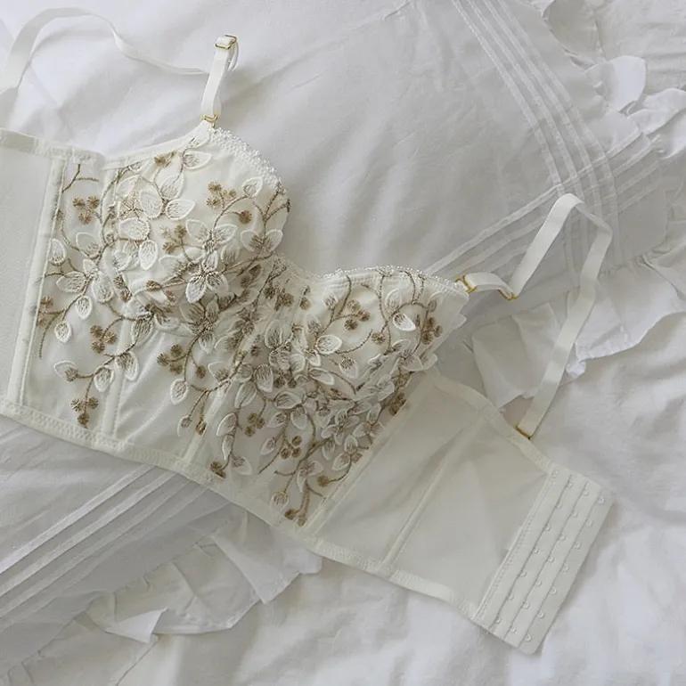 Floral Embroidered Bustier