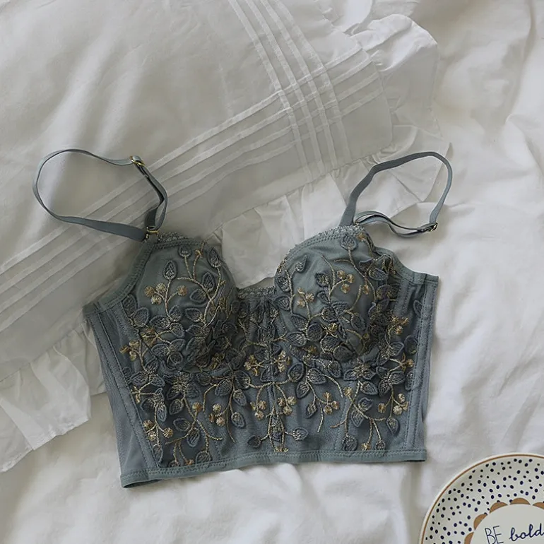 Floral Embroidered Bustier