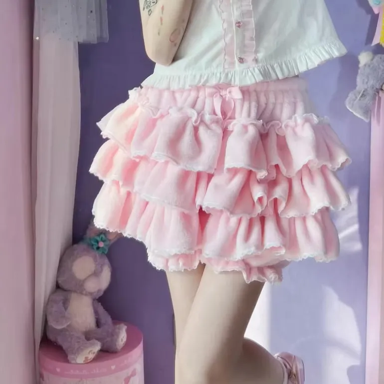 Fluffy Ruffled Bloomer Pants
