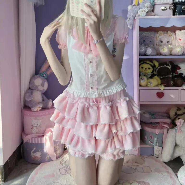 Fluffy Ruffled Bloomer Pants