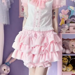 Fluffy Ruffled Bloomer Pants
