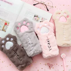 Furry Kitten Paw Pencil Case