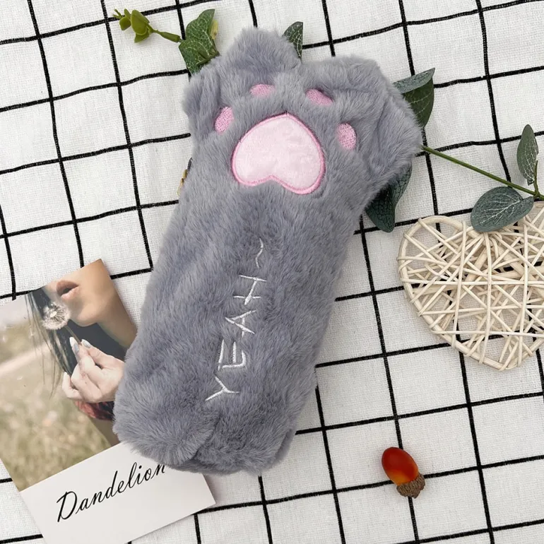 Furry Kitten Paw Pencil Case