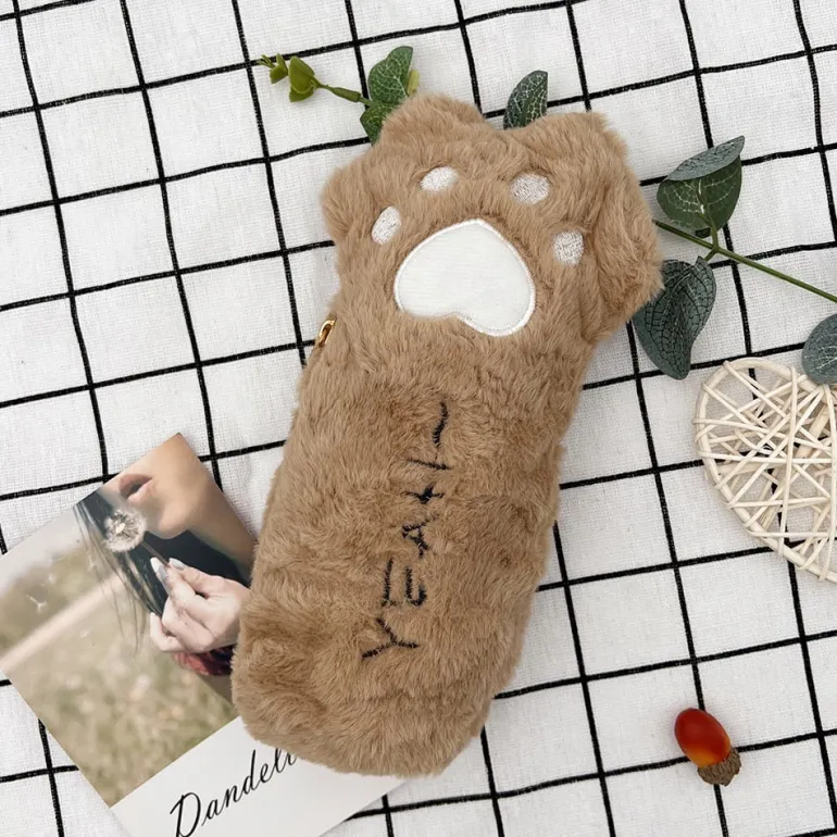 Furry Kitten Paw Pencil Case