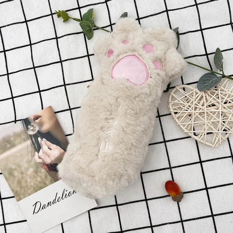 Furry Kitten Paw Pencil Case