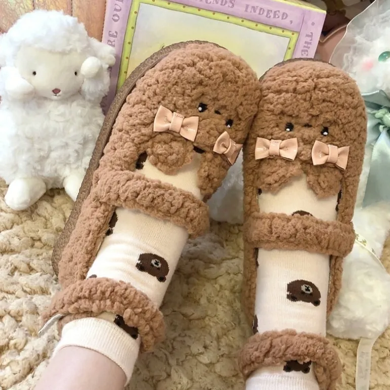 Fuzzy Bear Mary Janes