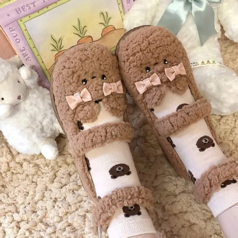Fuzzy Bear Mary Janes