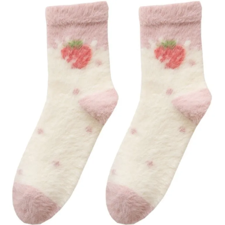 Fuzzy Berry Socks