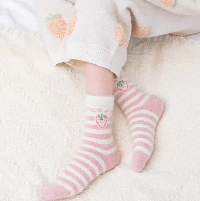 Fuzzy Berry Socks