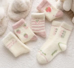 Fuzzy Berry Socks