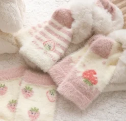 Fuzzy Berry Socks