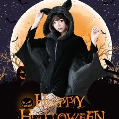 Fuzzy Black Bat Costume Set