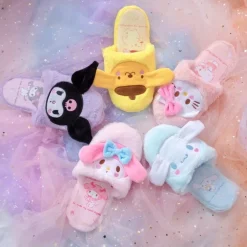 Fuzzy Bunny Embroidered Slippers