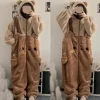 Fuzzy Carrot Bear Overalls Set