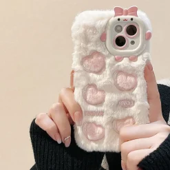 Fuzzy Heart Imprinted iPhone Case