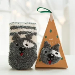Fuzzy Holiday Animal Socks