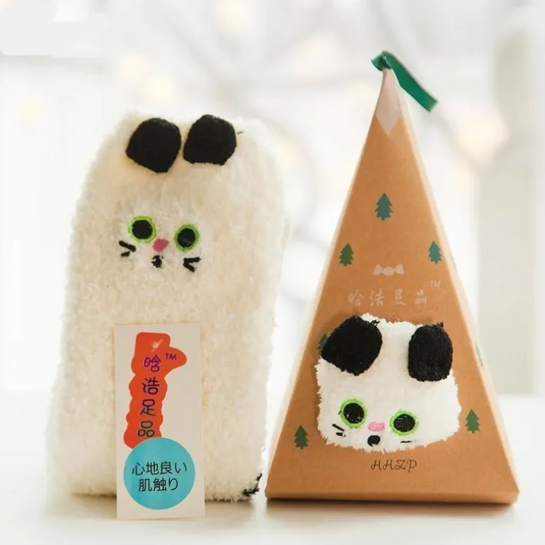 Fuzzy Holiday Animal Socks