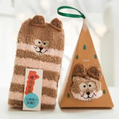 Fuzzy Holiday Animal Socks