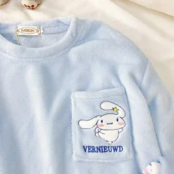 Fuzzy Kawaii Blue Pajama Set