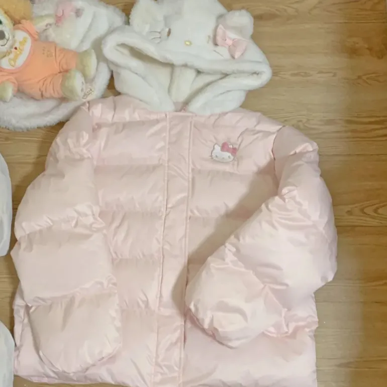 Fuzzy Kitty Bomber Puffer Jacket