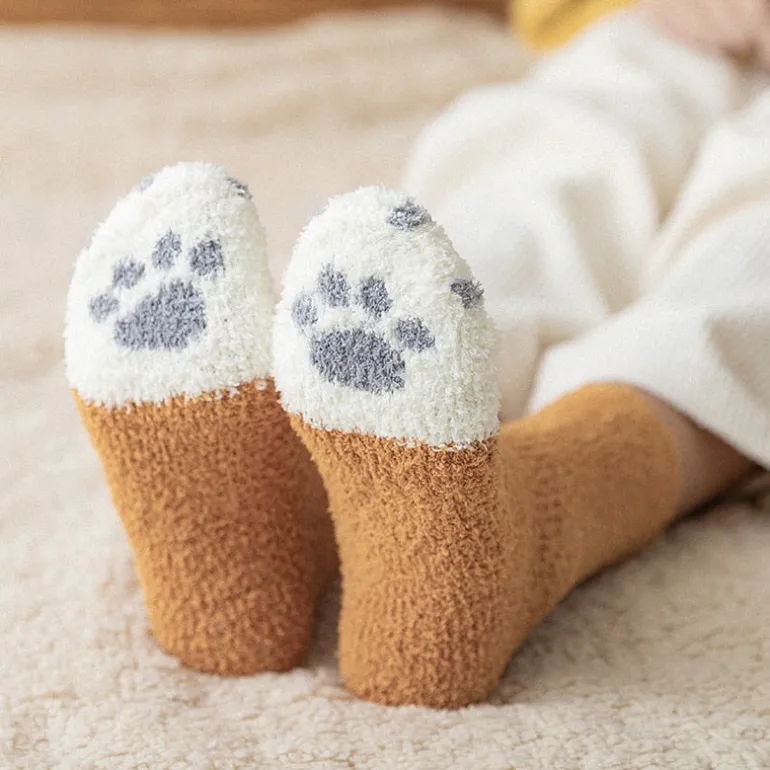 Fuzzy Neko Paw Socks