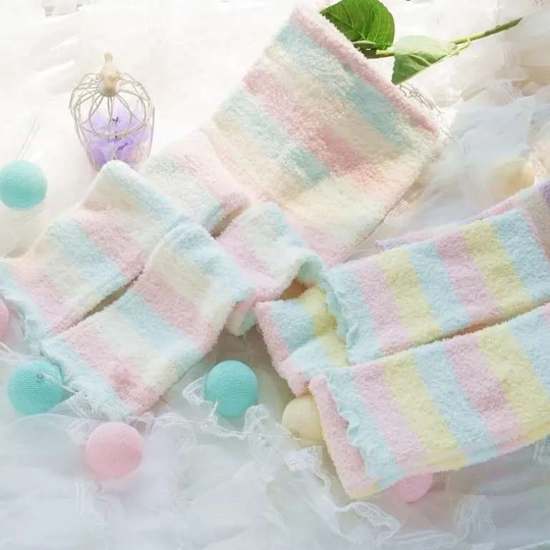 Fuzzy Pastel Long John Leggings