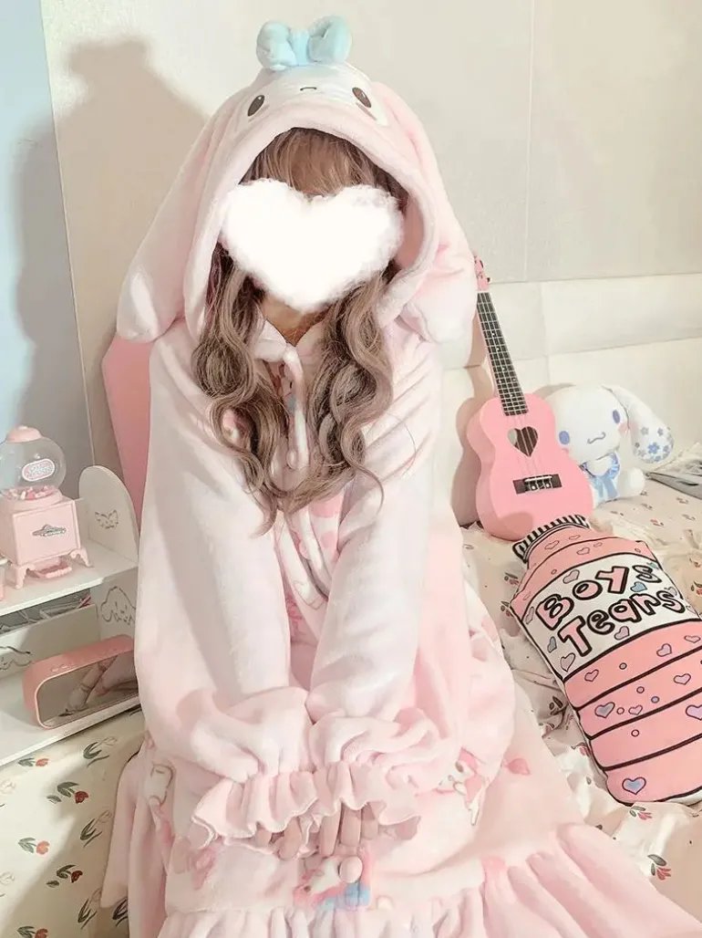 Fuzzy Pink Bunny Nighty