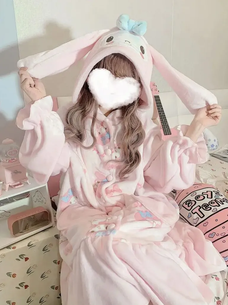 Fuzzy Pink Bunny Nighty
