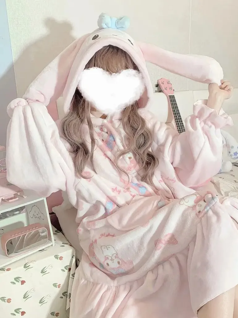 Fuzzy Pink Bunny Nighty