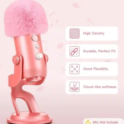 Fuzzy Pink Foam Microphone Dust Muff Cover