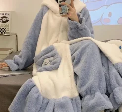 Fuzzy Puppy Pajama Night Dress Set