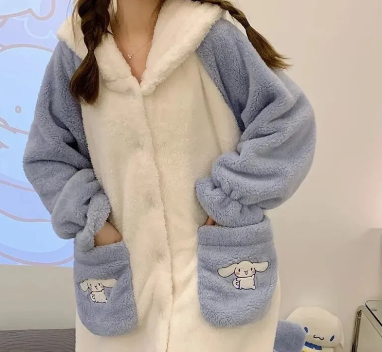 Fuzzy Puppy Pajama Night Dress Set