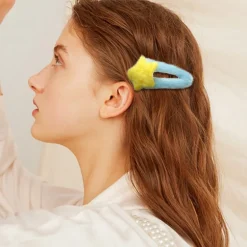 Fuzzy Star Hair Clips
