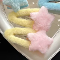 Fuzzy Star Hair Clips