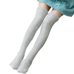 Fuzzy Striped Thigh Highs