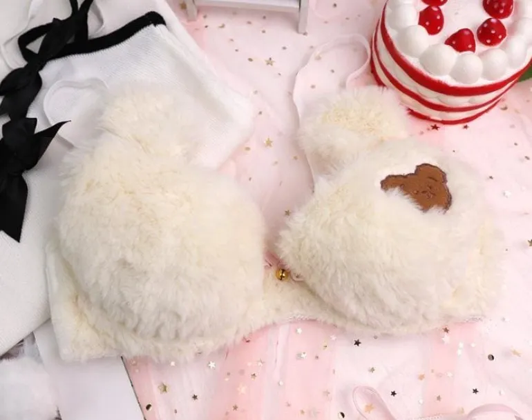 Fuzzy Teddy Bear Lingerie Set