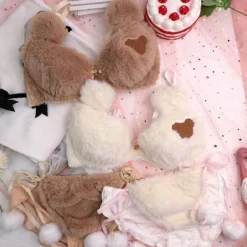 Fuzzy Teddy Bear Lingerie Set
