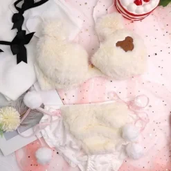 Fuzzy Teddy Bear Lingerie Set