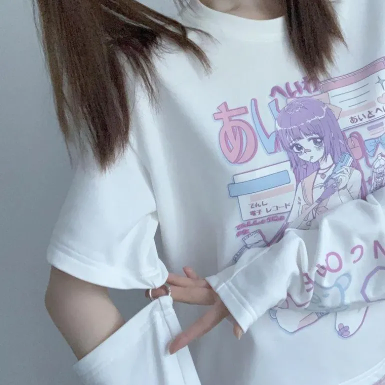 Gaming E-Girl Crop Top With Cuffs