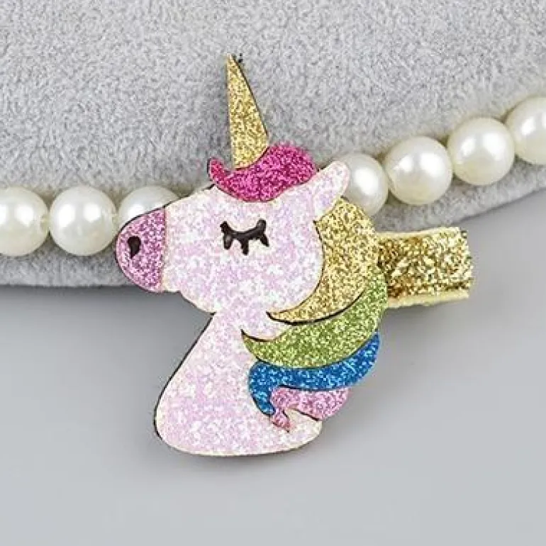 Glitter Unicorn Barettes