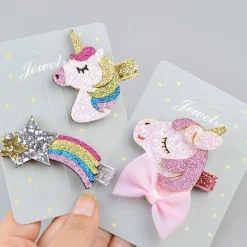 Glitter Unicorn Barettes