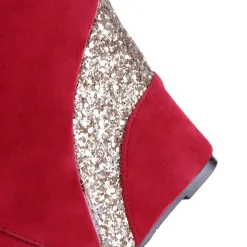 Glitter Wedge Booties