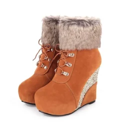 Glitter Wedge Booties
