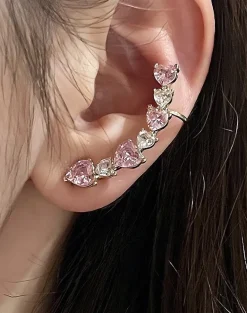 Glittering Hearts Ear Cuff