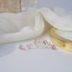 Glittering Hearts Ear Cuff